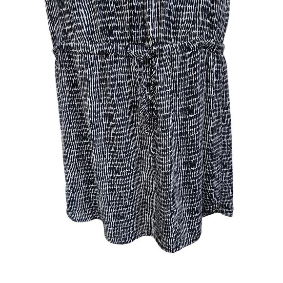 Hilary Radley Sleeveless Split Neck Sheer Tunic Dress Button Front Black Sz 10 - Picture 6 of 10